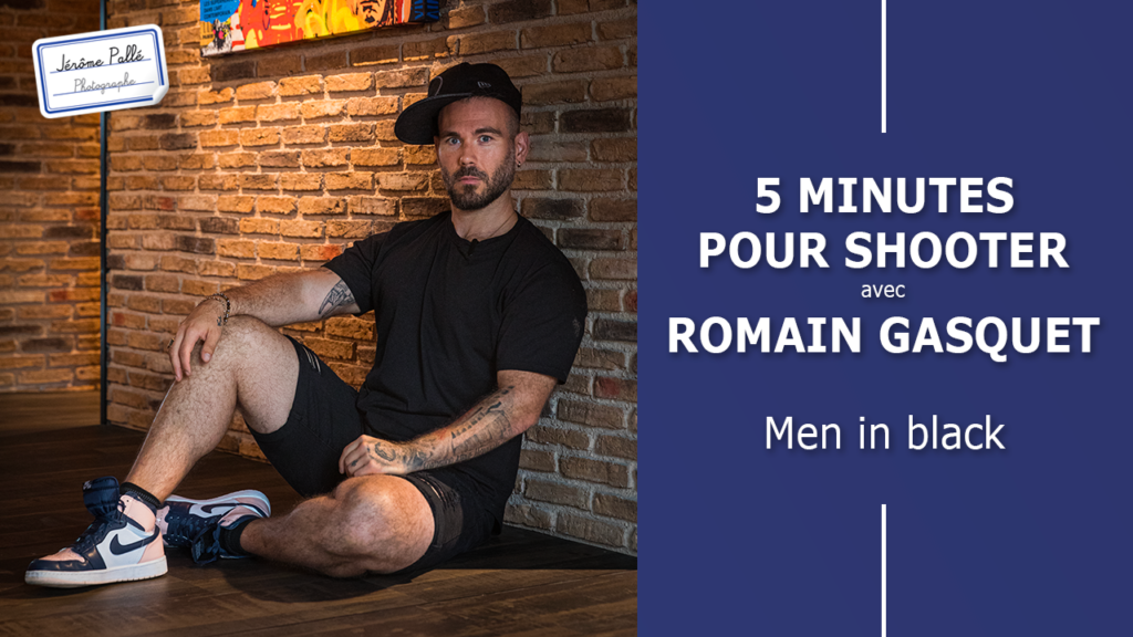 Shooting photo total look sombre avec Romain à la salle de sport On Air de Clermont-Fd